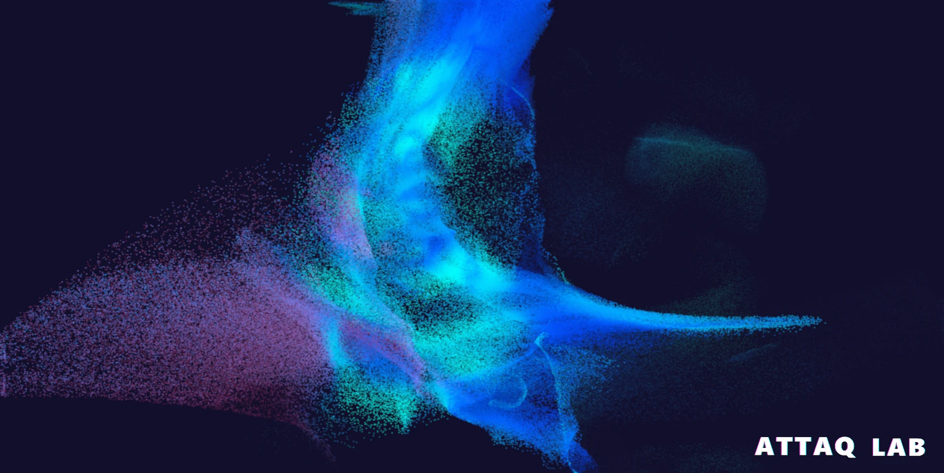 Flowing blue Motion Canvas artwork
