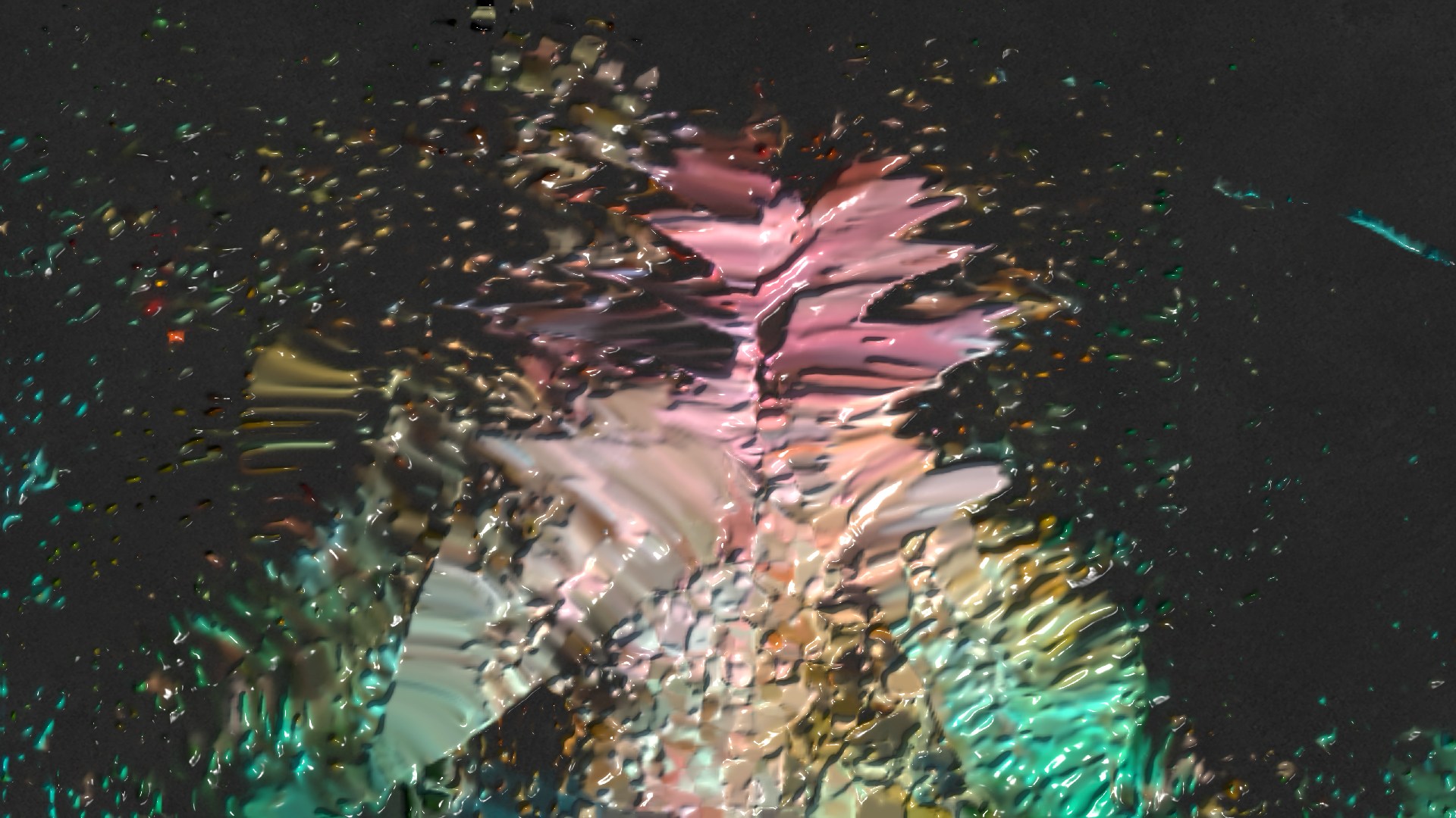 Layered pink, turquoise and cream virtual paint created in TI SI BOJA